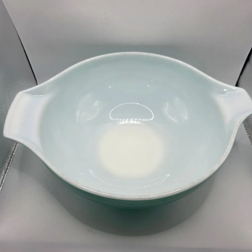 Vtg Pyrex 444 Hot Air Balloons Turquoise Cinderella Mixing Bowl 4 QT 1958 Promo